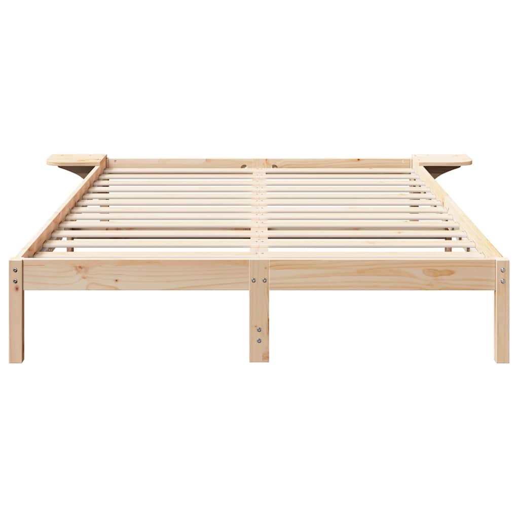 Bed Frame Natural 140 x 200 cm Solid Pine Wood