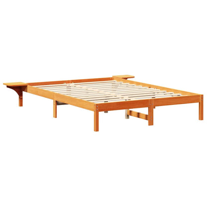 Bed Frame Wax Brown 140 x 200 cm Solid Pine Wood
