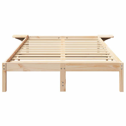 Bed Frame Natural 140 x 190 cm Solid Pine Wood