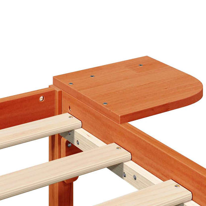 Bed Frame Wax Brown 140 x 190 cm Solid Pine Wood