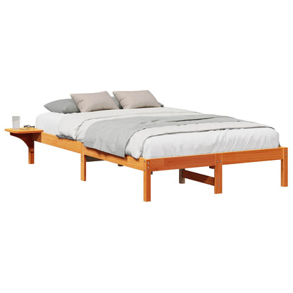Bed Frame Wax Brown 140 x 190 cm Solid Pine Wood