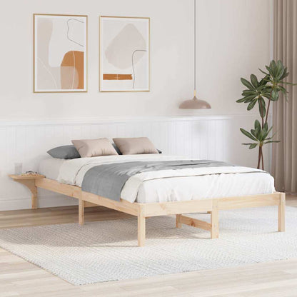Bed Frame Natural 135 x 190 cm Solid Pine Wood