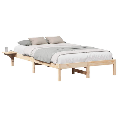 Bed Frame Natural 135 x 190 cm Solid Pine Wood
