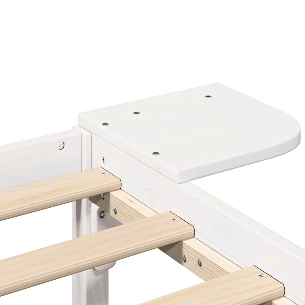 Bed Frame White 120 x 190 cm Solid Pine Wood