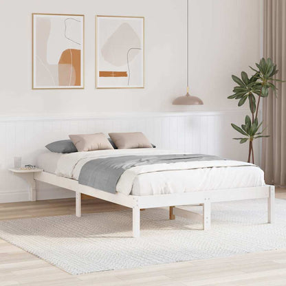 Bed Frame White 120 x 190 cm Solid Pine Wood