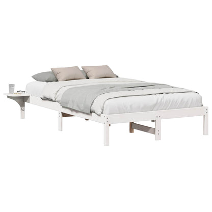 Bed Frame White 120 x 190 cm Solid Pine Wood