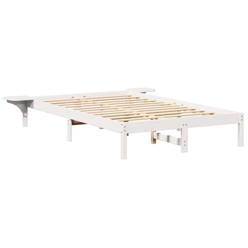 Bed Frame White 120 x 190 cm Solid Pine Wood