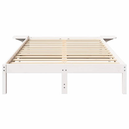 Bed Frame White 120 x 190 cm Solid Pine Wood