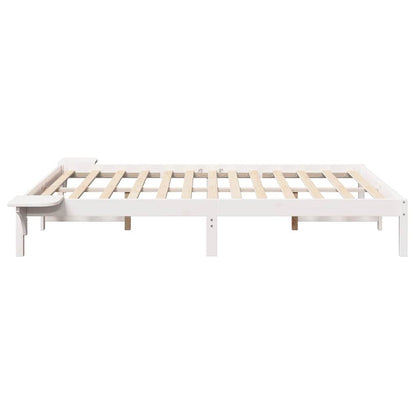 Bed Frame White 120 x 190 cm Solid Pine Wood