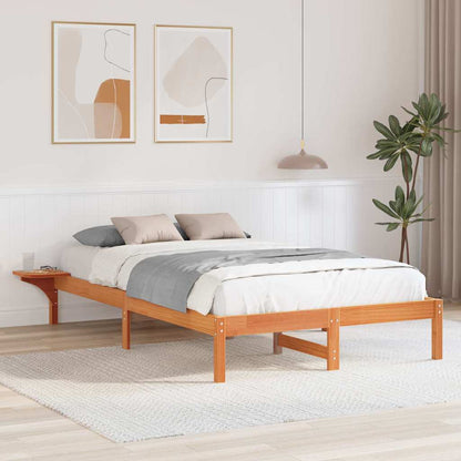Bed Frame Wax Brown 120 x 190 cm Solid Pine Wood