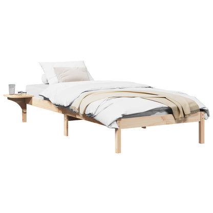 Bed Frame Natural 100 x 200 cm Solid Pine Wood