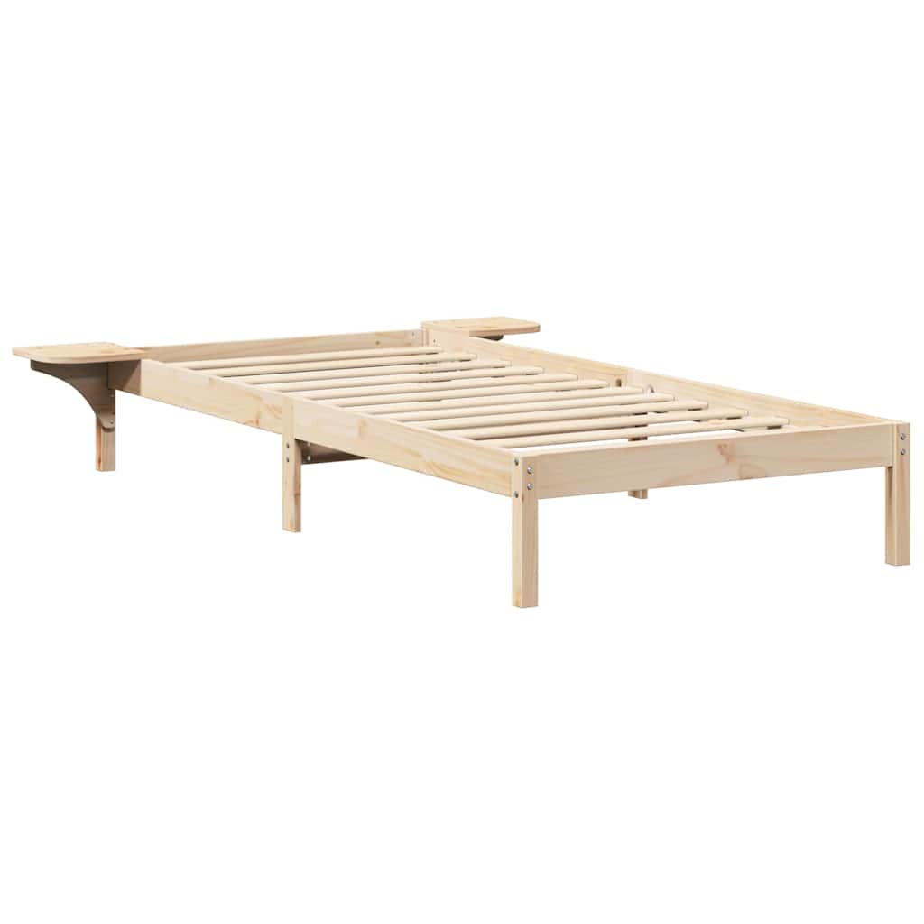 Bed Frame Natural 100 x 200 cm Solid Pine Wood