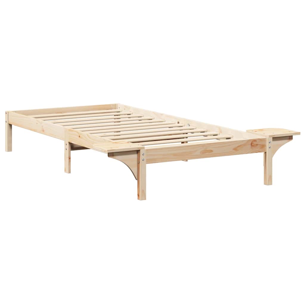 Bed Frame Natural 100 x 200 cm Solid Pine Wood