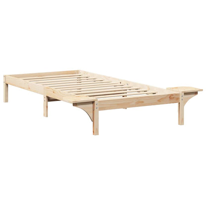 Bed Frame Natural 100 x 200 cm Solid Pine Wood