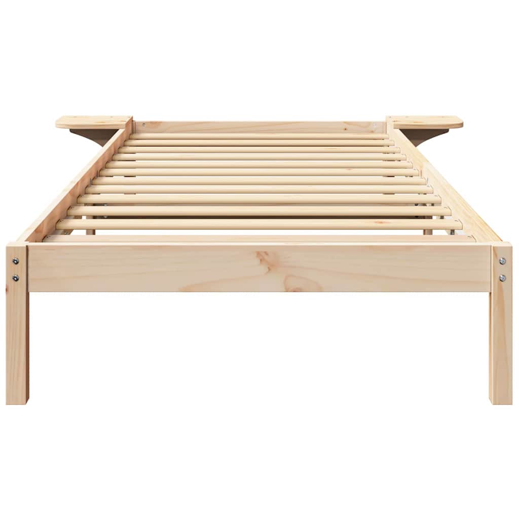 Bed Frame Natural 100 x 200 cm Solid Pine Wood