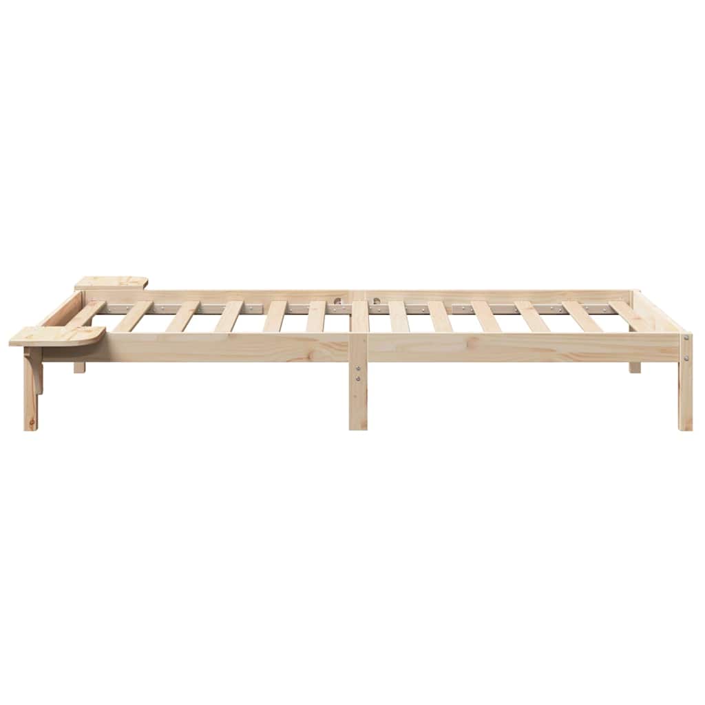 Bed Frame Natural 100 x 200 cm Solid Pine Wood