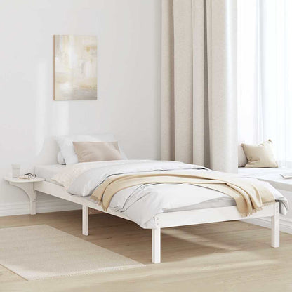 Bed Frame White 100 x 200 cm Solid Pine Wood