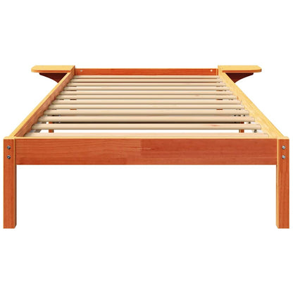 Bed Frame Wax Brown 100 x 200 cm Solid Pine Wood
