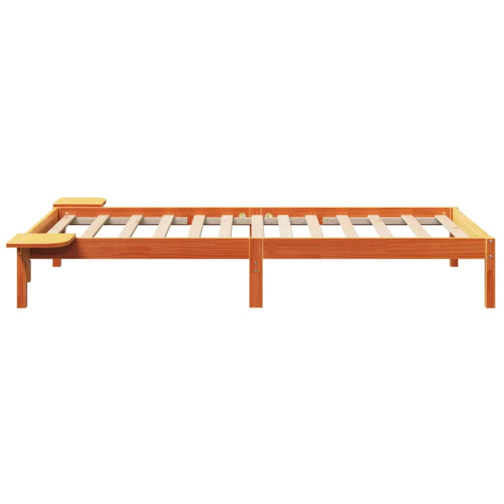 Bed Frame Wax Brown 90 x 200 cm Solid Pine Wood
