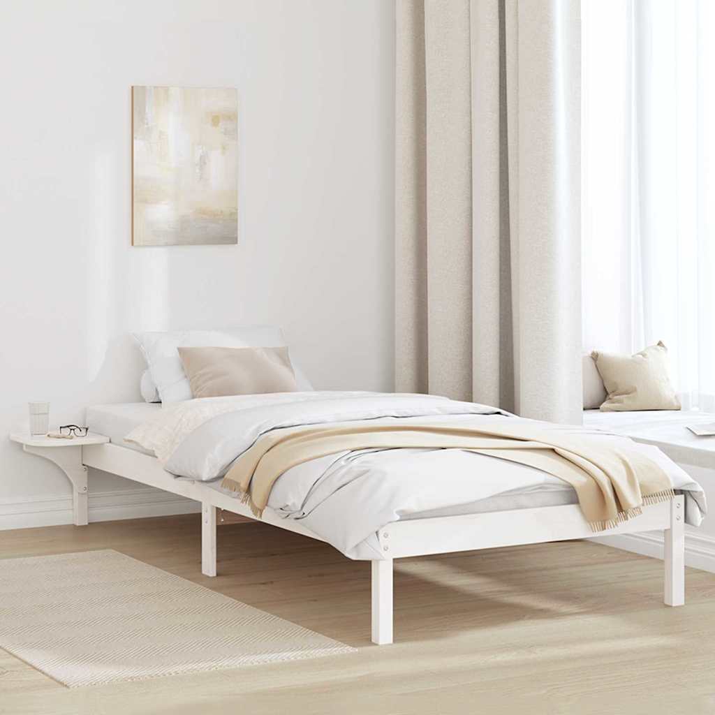 Bed Frame White 80 x 200 cm Solid Pine Wood