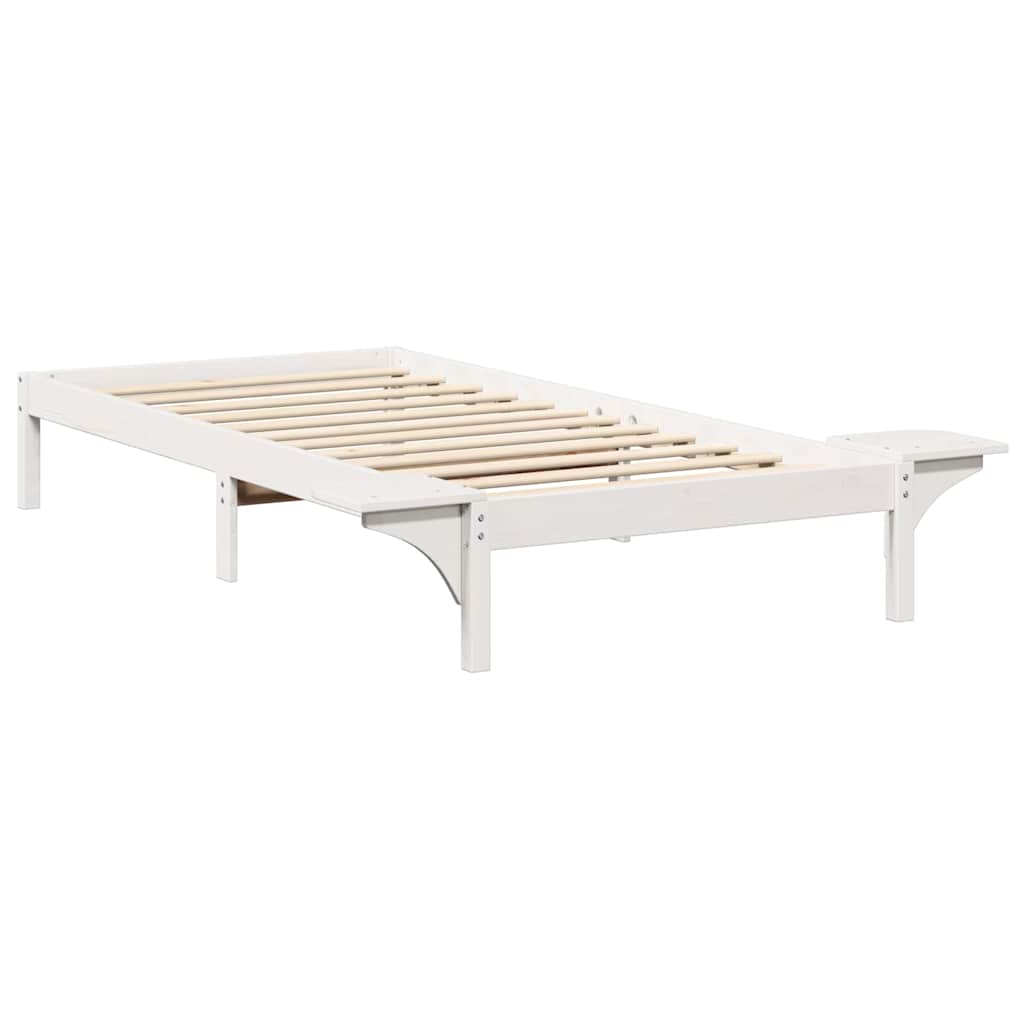 Bed Frame White 90 x 190 cm Solid Pine Wood