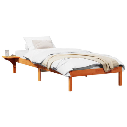 Bed Frame Wax Brown 90 x 190 cm Solid Pine Wood