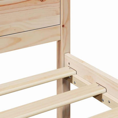 Bed Frame with Headboard Natural 150 x 200 cm Solid Pine Wood