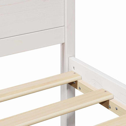 Bed Frame with Headboard White 140 x 190 cm Solid Pine Wood