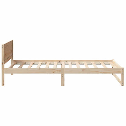 Bed Frame with Headboard Natural 90 x 200 cm Solid Pine Wood