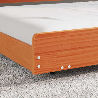 Bed Frame Wax Brown 75 x 190 cm Solid Pine Wood