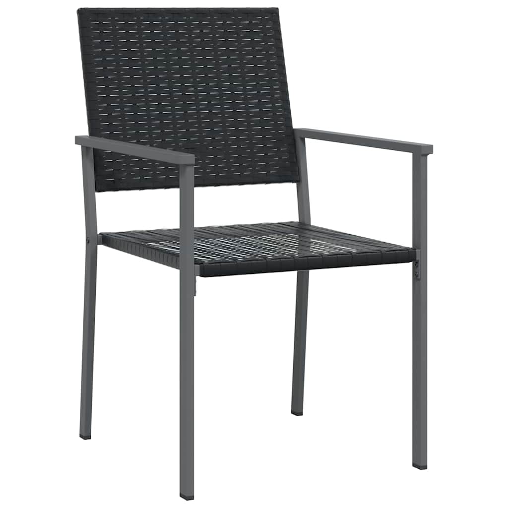 Garden Dining Set 5 pcs Black PE Rattan