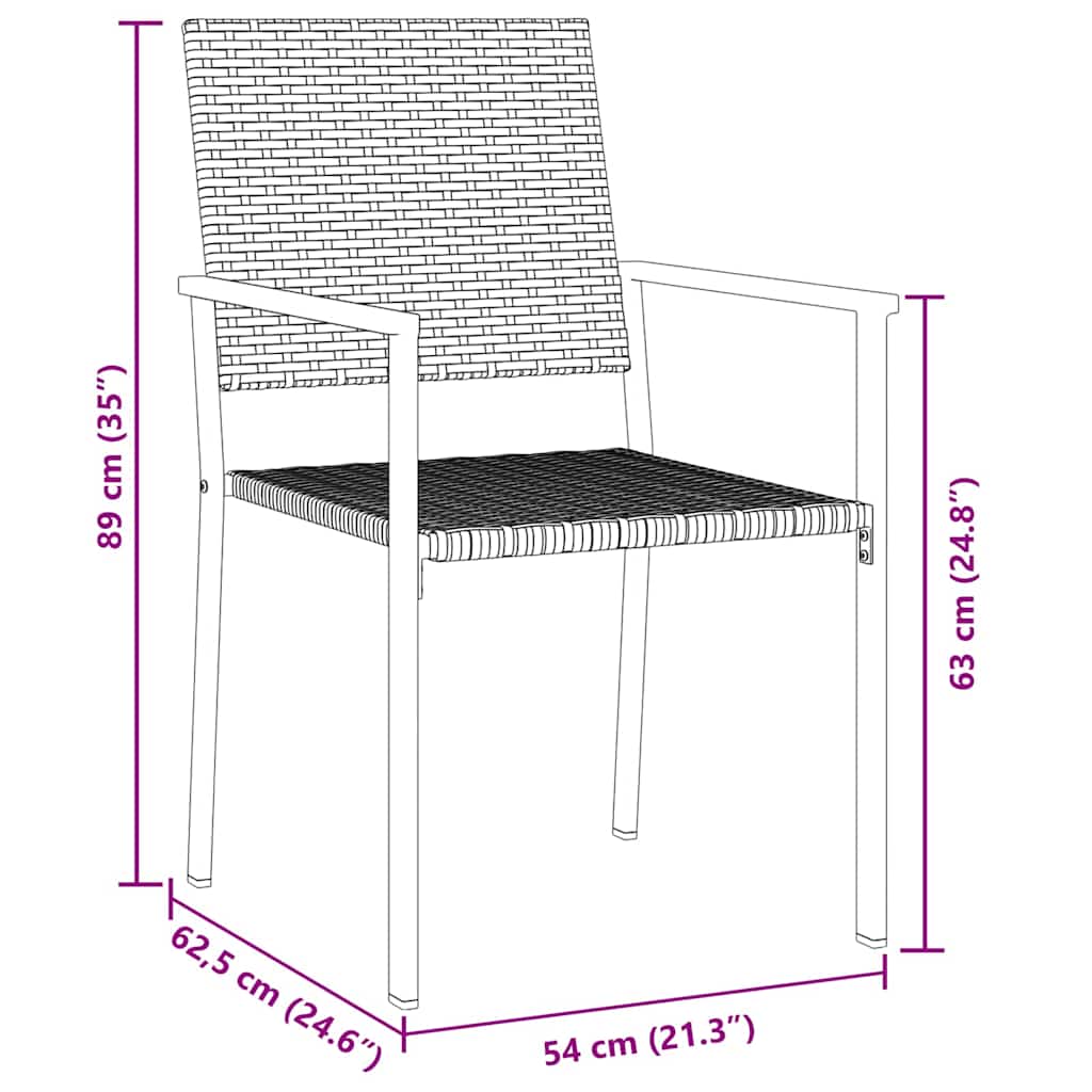 Garden Dining Set 5 pcs Black PE Rattan