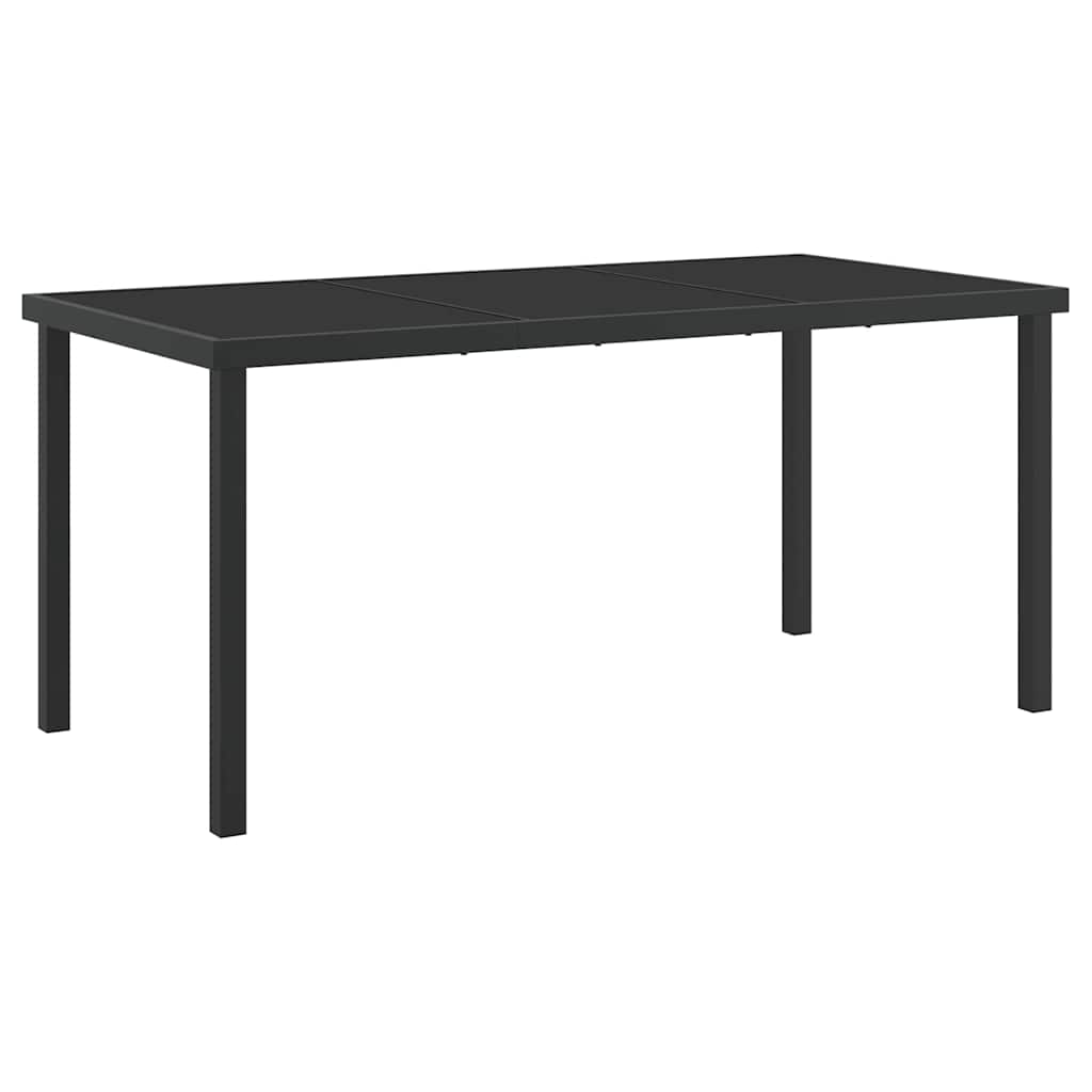 Garden Dining Set 7 pcs Black PE Rattan