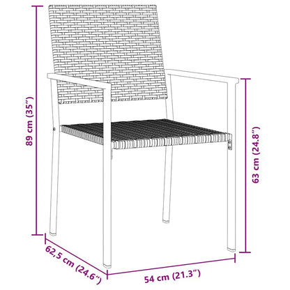 Garden Dining Set 7 pcs Black PE Rattan