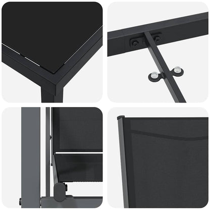 Garden Dining Set 9 pcs Black Powder-coated Steel