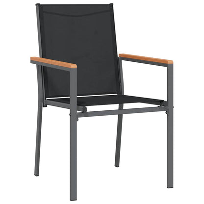 Garden Dining Set 9 pcs Black Powder-coated Steel