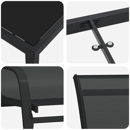 Garden Dining Set 3 pcs Black Powder-coated Steel