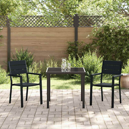 Garden Dining Set 3 pcs Black Powder-Coated Steel