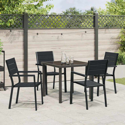 Garden Dining Set 5 pcs Black Powder-Coated Steel