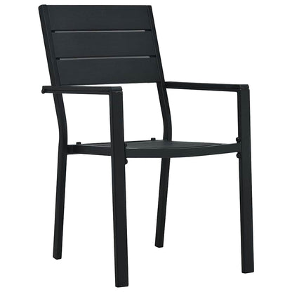 Garden Dining Set 5 pcs Black Powder-Coated Steel