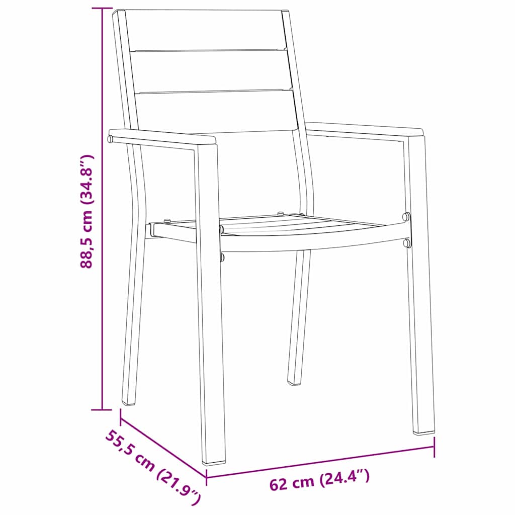 Garden Dining Set 5 pcs Black Powder-Coated Steel