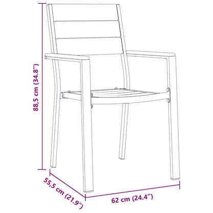 Garden Dining Set 9 pcs Black Powder-Coated Steel
