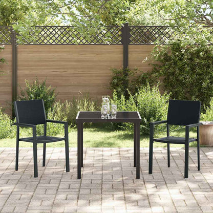 Garden Dining Set 3 pcs Black Powder-Coated Steel