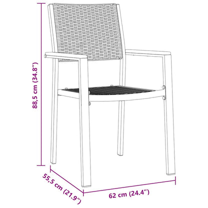 Garden Dining Set 5 pcs Black Powder-Coated Steel