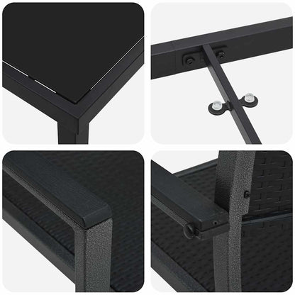 Garden Dining Set 5 pcs Black Powder-Coated Steel
