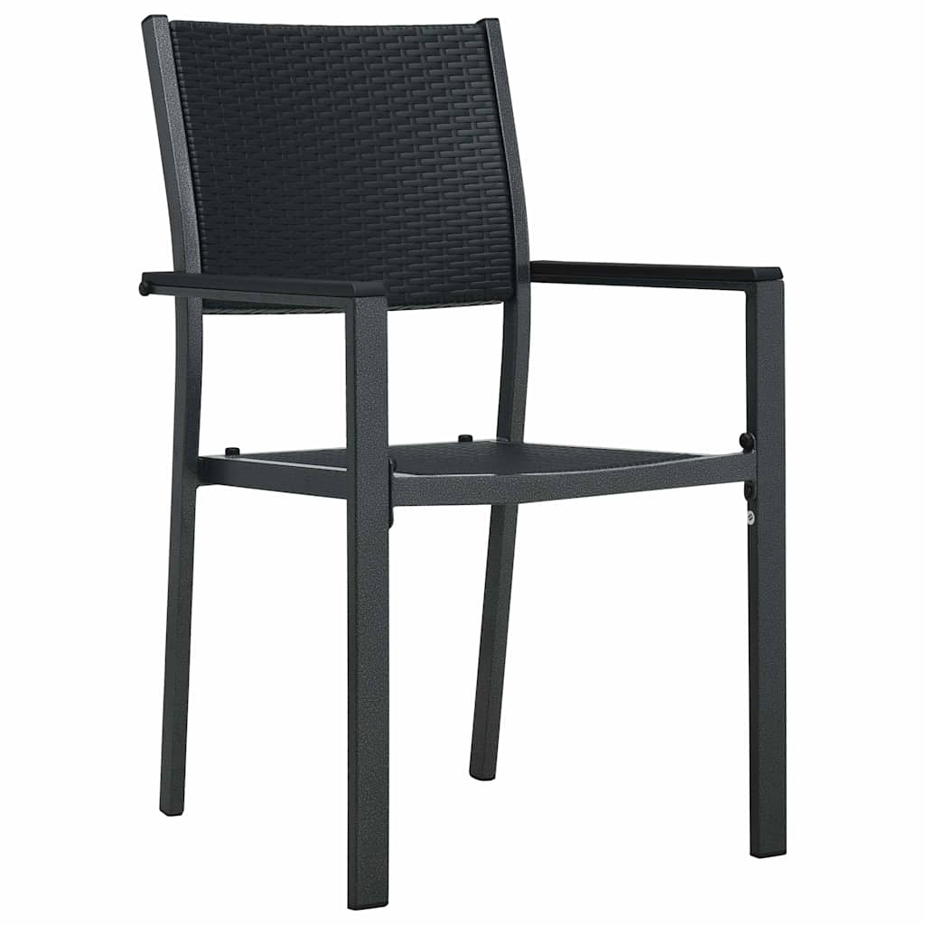Garden Dining Set 5 pcs Black Powder-Coated Steel