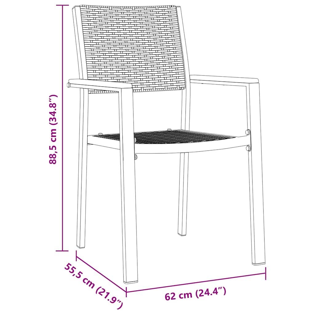 Garden Dining Set 7 pcs Black Powder-Coated Steel