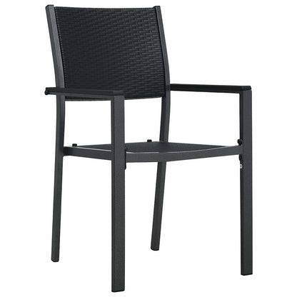 Garden Dining Set 9 pcs Black Powder-Coated Steel