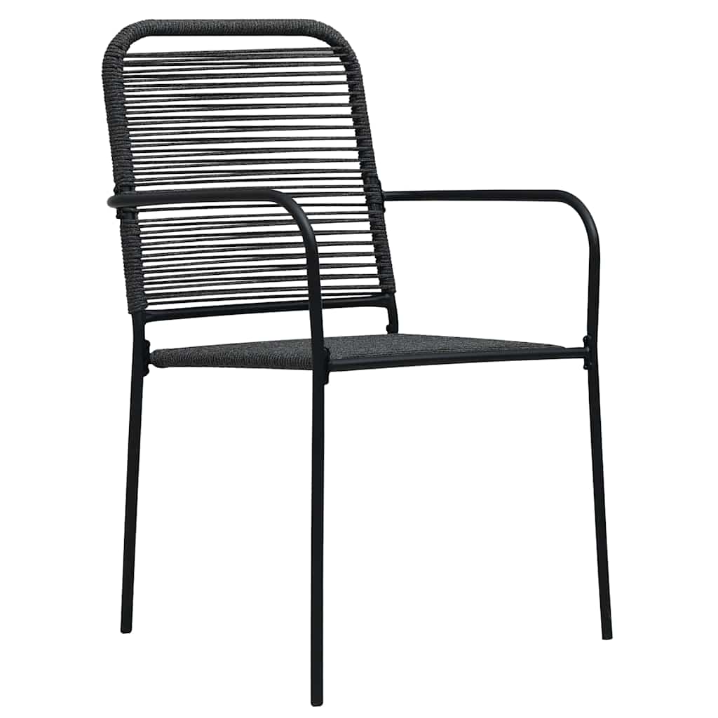 Garden Dining Set 5 pcs Black Powder-Coated Steel