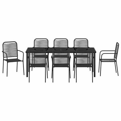 Garden Dining Set 9 pcs Black Powder-Coated Steel